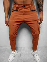 Férfi chino nadrág Sötét-Camel OZONEE B/20005SP