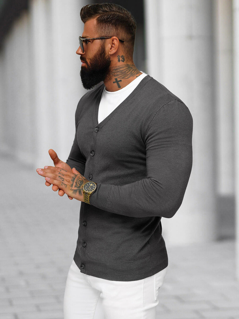 Férfi Pulóver Grafit OZONEE NB/MM6006/3Z