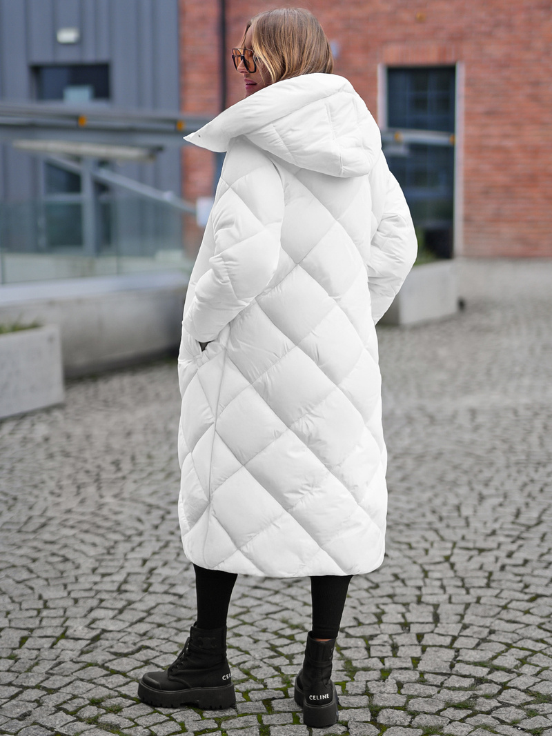 Női téli kabát fehér OZONEE JS/5M3173/281Z