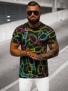 Férfi Póló Fekete OZONEE O/T1272/3