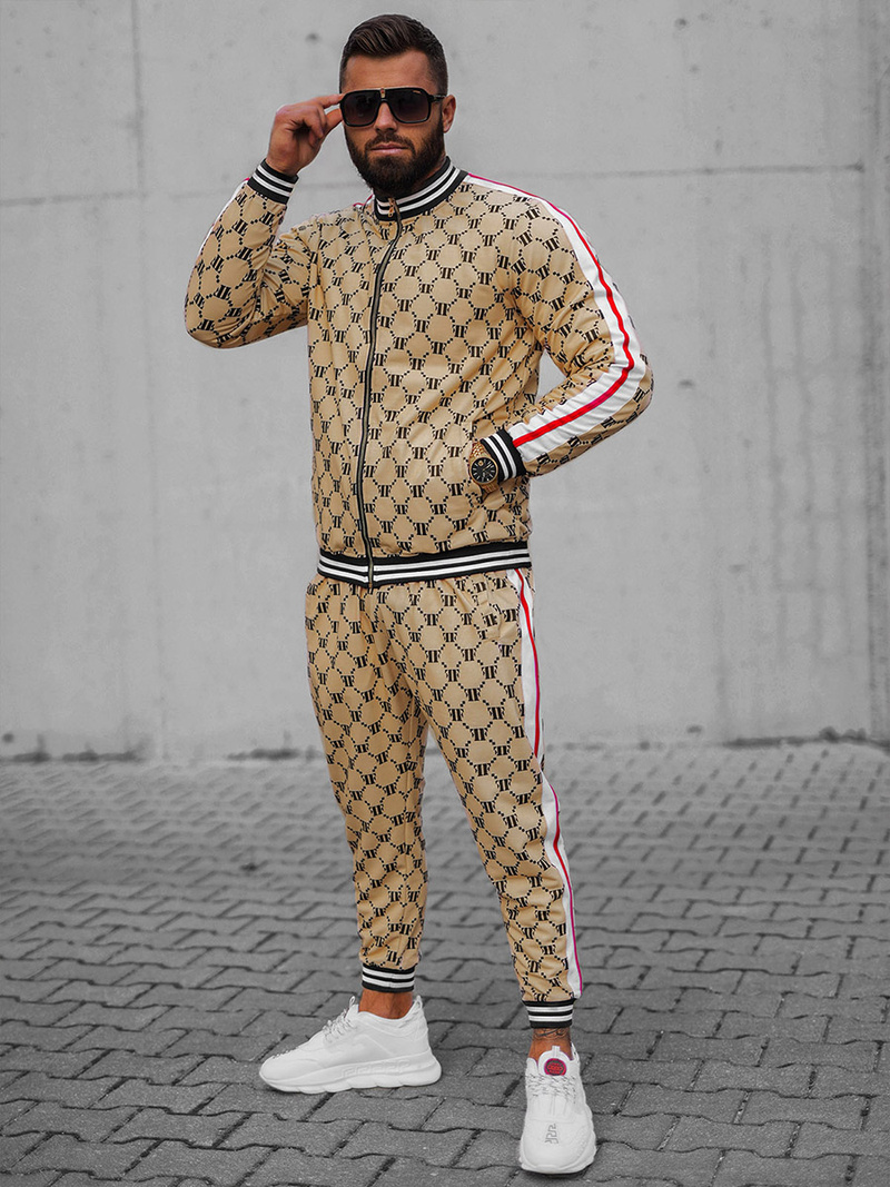 Férfi Melegítő Együttes Bézs-Fekete OZONEE O/12136