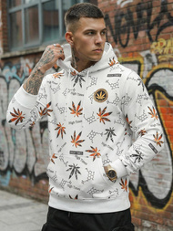 Férfi kapucnis pulóver fehér OZONEE O/B266Z