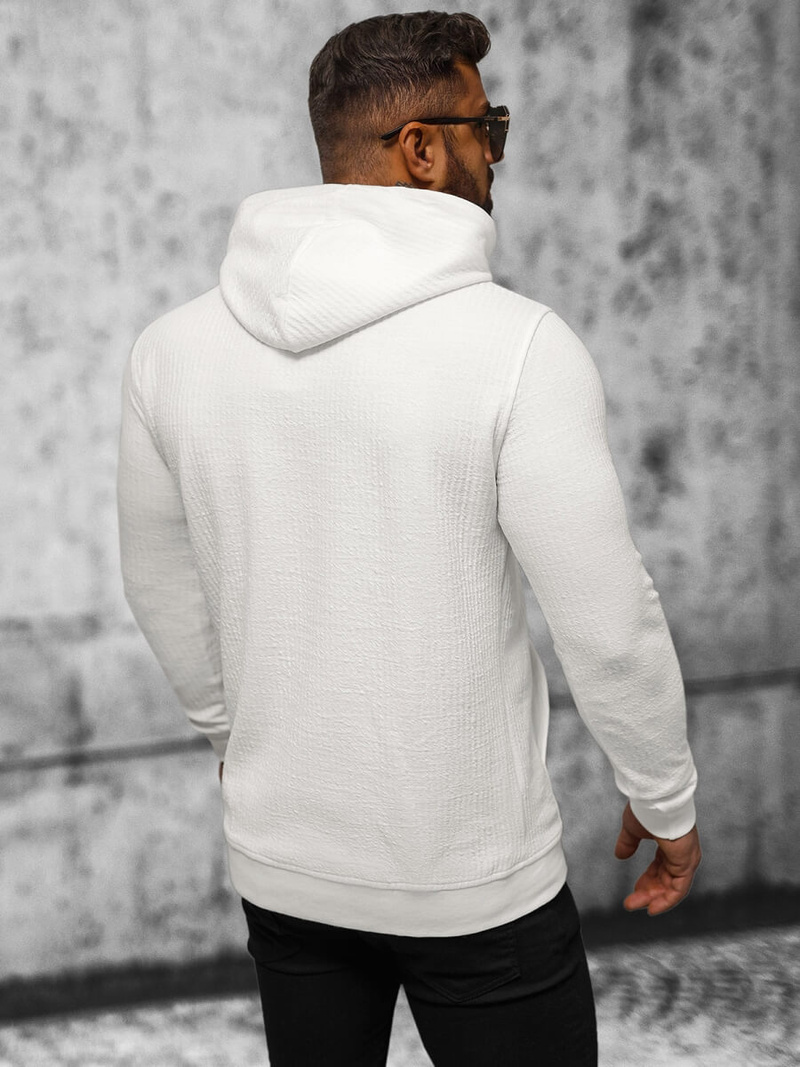 Férfi kapucnis felső ecru OZONEE O/TB2273