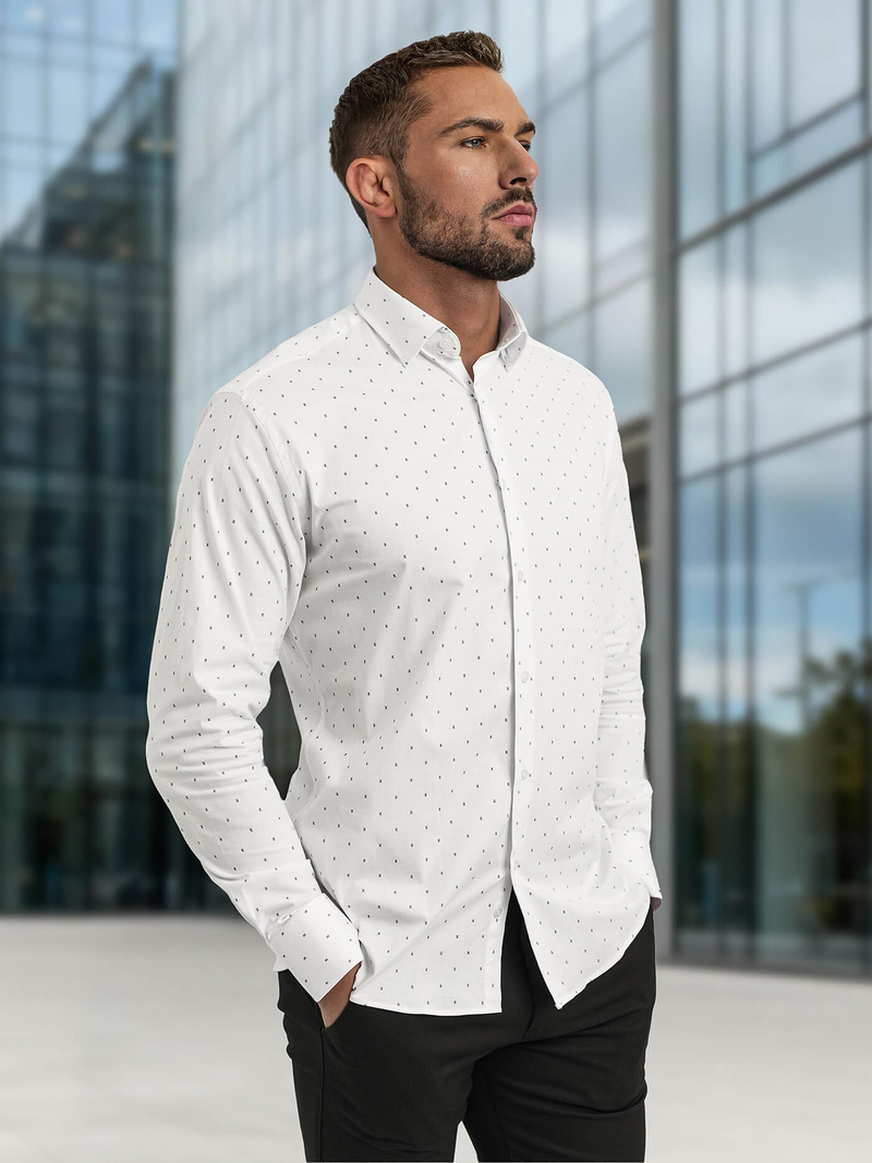 Férfi Ing Fehér OZONEE V/V180