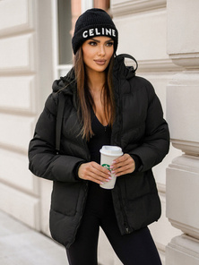Női téli kabát fekete OZONEE JS/5M3251/392Z