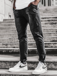 Férfi farmer jogger nadrág Fekete OZONEE JS/KK1098