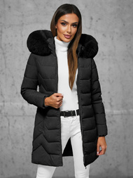 Női téli kabát fekete OZONEE JS/16M9121/392