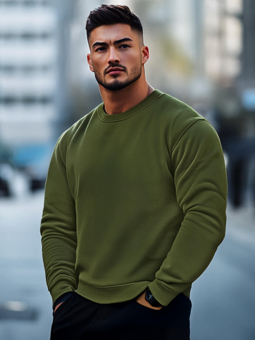 Férfi pulóver khaki OZONEE JS/2001-10Z