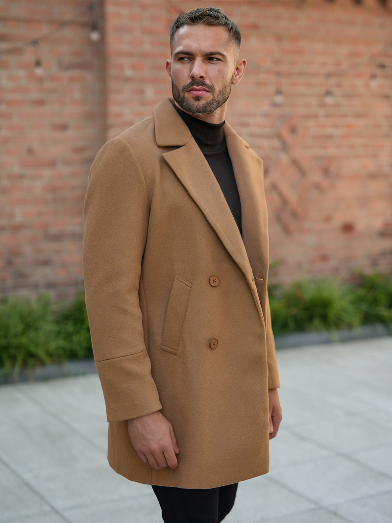 Férfi szövetkabát camel OZONEE JS/11Z8269