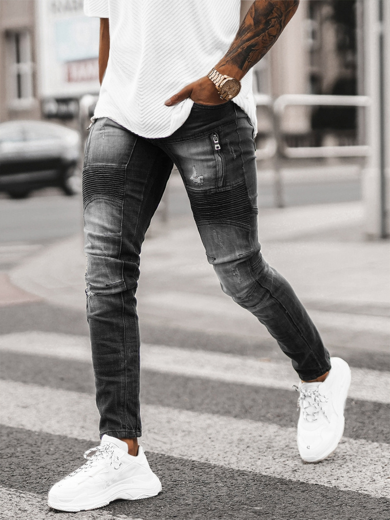 Férfi farmer nadrág fekete OZONEE NB/MP0046NZ