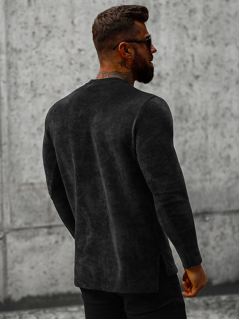 Férfi pulóver Fekete OZONEE O/D7289