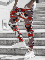 Férfi nadrág jogger bordó-bézs OZONEE G/11144