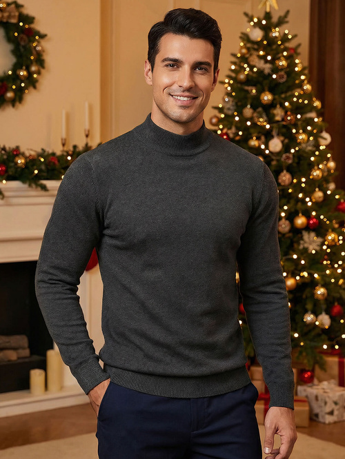 Férfi Pulóver Grafit OZONEE V/V24503Z