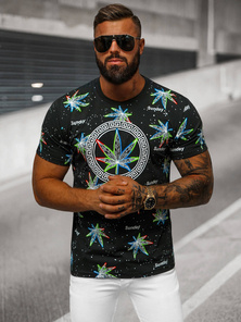 Férfi Póló Fekete OZONEE O/T136/3