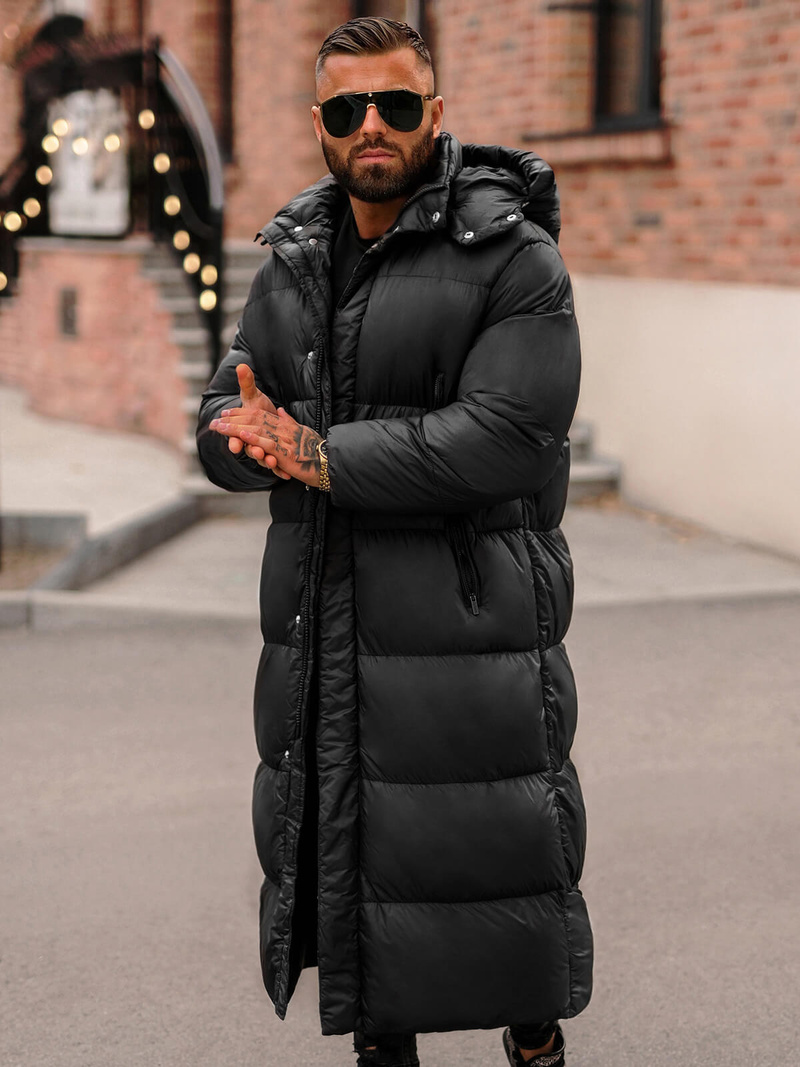 Férfi téli kabát fekete OZONEE O/M3202Z