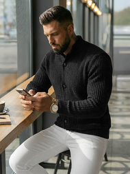 Férfi Pulóver Fekete OZONEE NB/MM6020/4Z