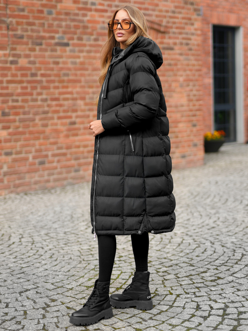 Női téli kabát fekete OZONEE JS/M736/392Z