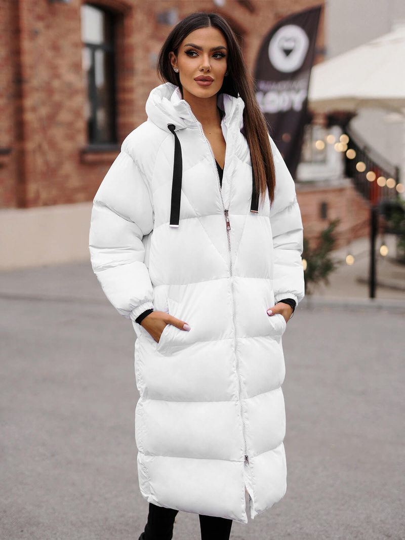 Női téli kabát fehér OZONEE JS/5M3163/281Z