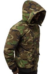 Férfi téli kabát terepmintás-zöld OZONEE JS/2019005