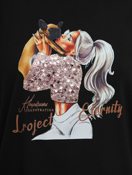 Női polo fekete OZONEE JS/95T2575/3