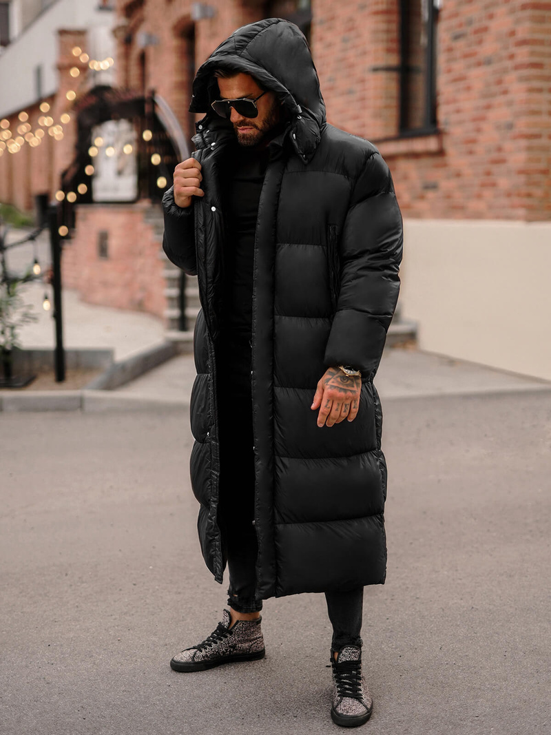 Férfi téli kabát fekete OZONEE O/M3202Z