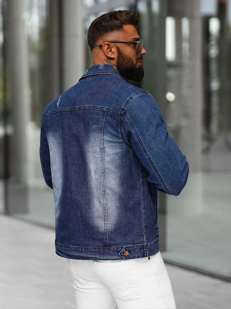 Férfi Farmer Dzseki Sötét-Kék OZONEE NB/MJ525BSZ