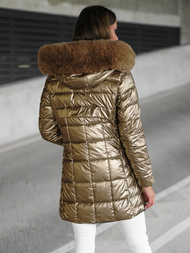 Női téli kabát arany OZONEE JS/16M9120/403Z