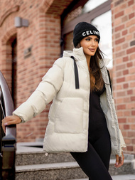 Női téli kabát ecru OZONEE JS/5M3251/281Z