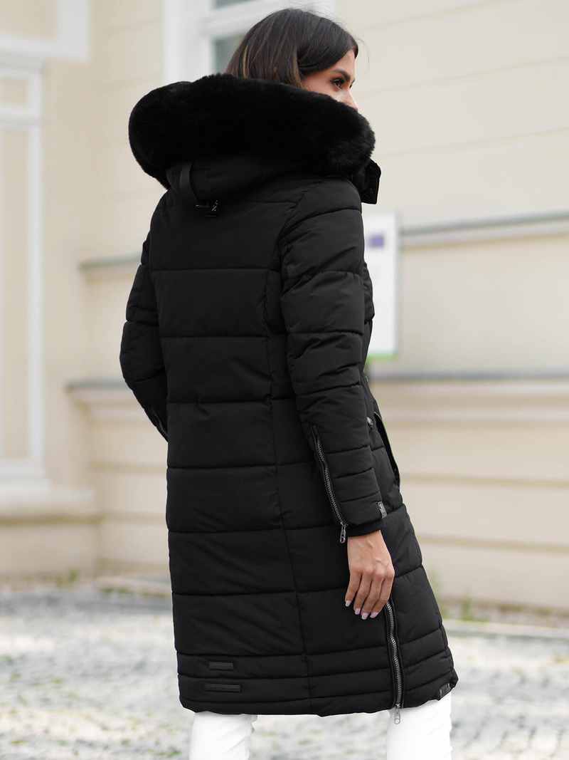 Női téli kabát fekete OZONEE O/W377Z