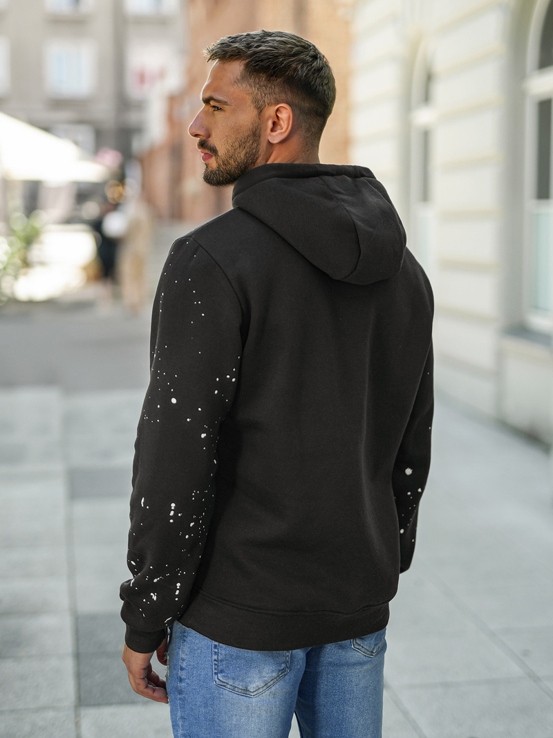 Férfi kapucnis felső fekete OZONEE JS/8B1737/3