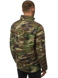 Férfi átmeneti kabát khaki-terepmintás OZONEE JS/SM80Z