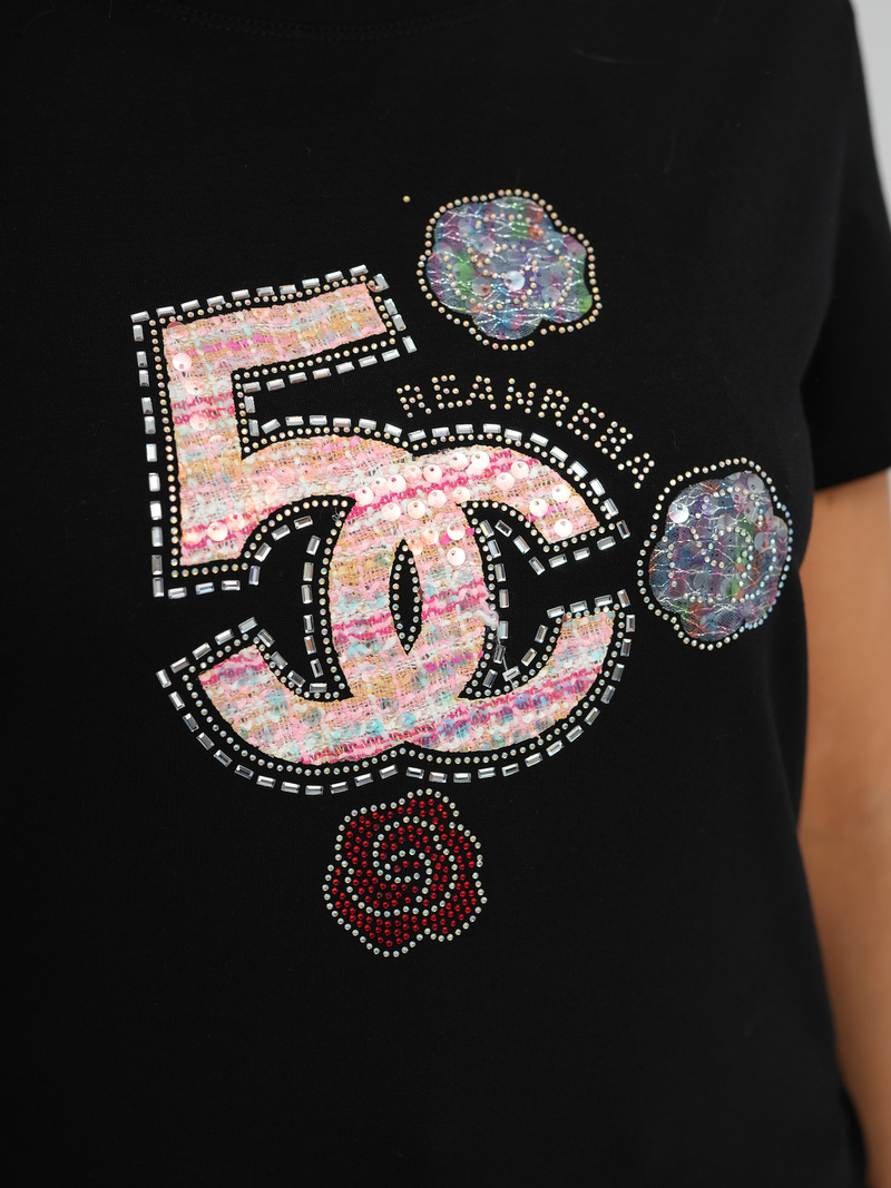 Női polo fekete OZONEE JS/95T2552/3