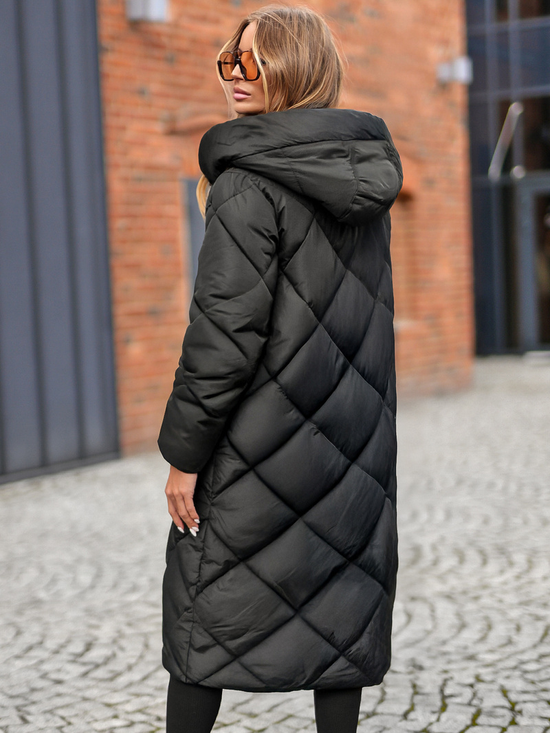 Női téli kabát fekete OZONEE JS/5M3173/392Z