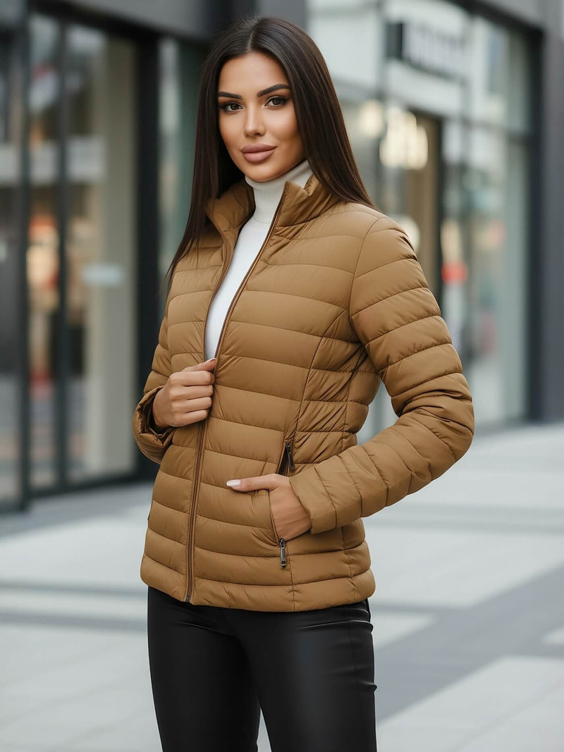 Női kabát sötét-bézs OZONEE JS/16M9109/84Z