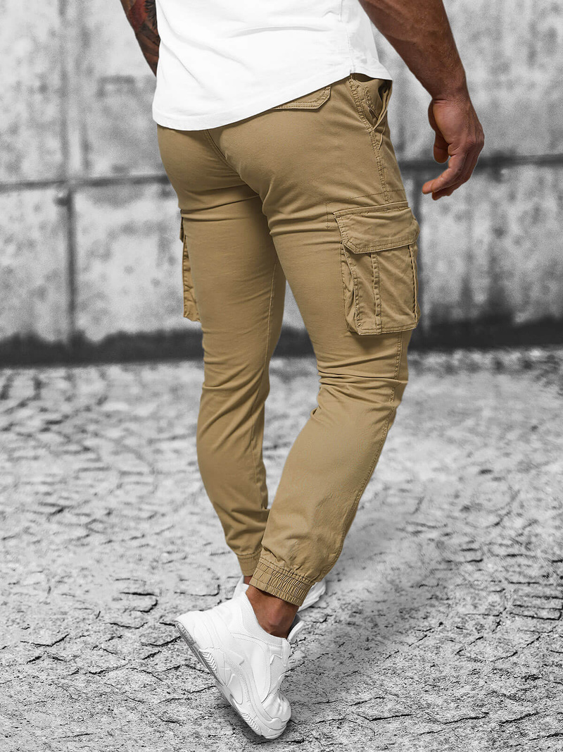 Férfi nadrág chino jogger bézs OZONEE NB/MP0202K