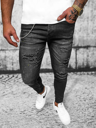 Férfi Farmer Nadrág fekete OZONEE O/MB465