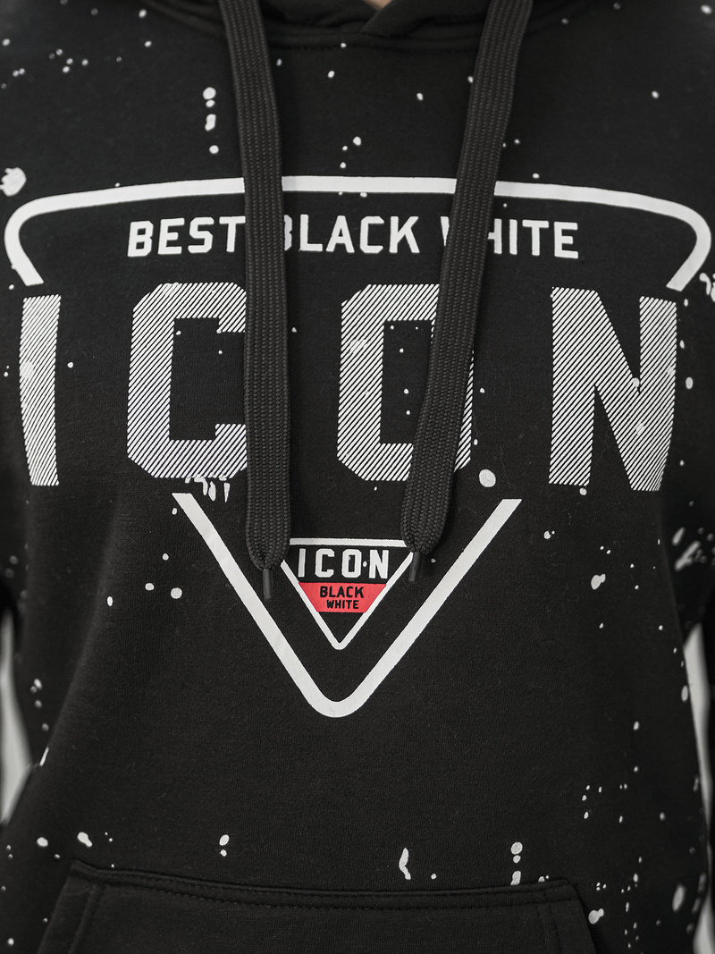 Férfi kapucnis felső fekete OZONEE JS/8B1737/3