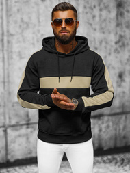 Férfi kapucnis felső fekete OZONEE JS/3B565