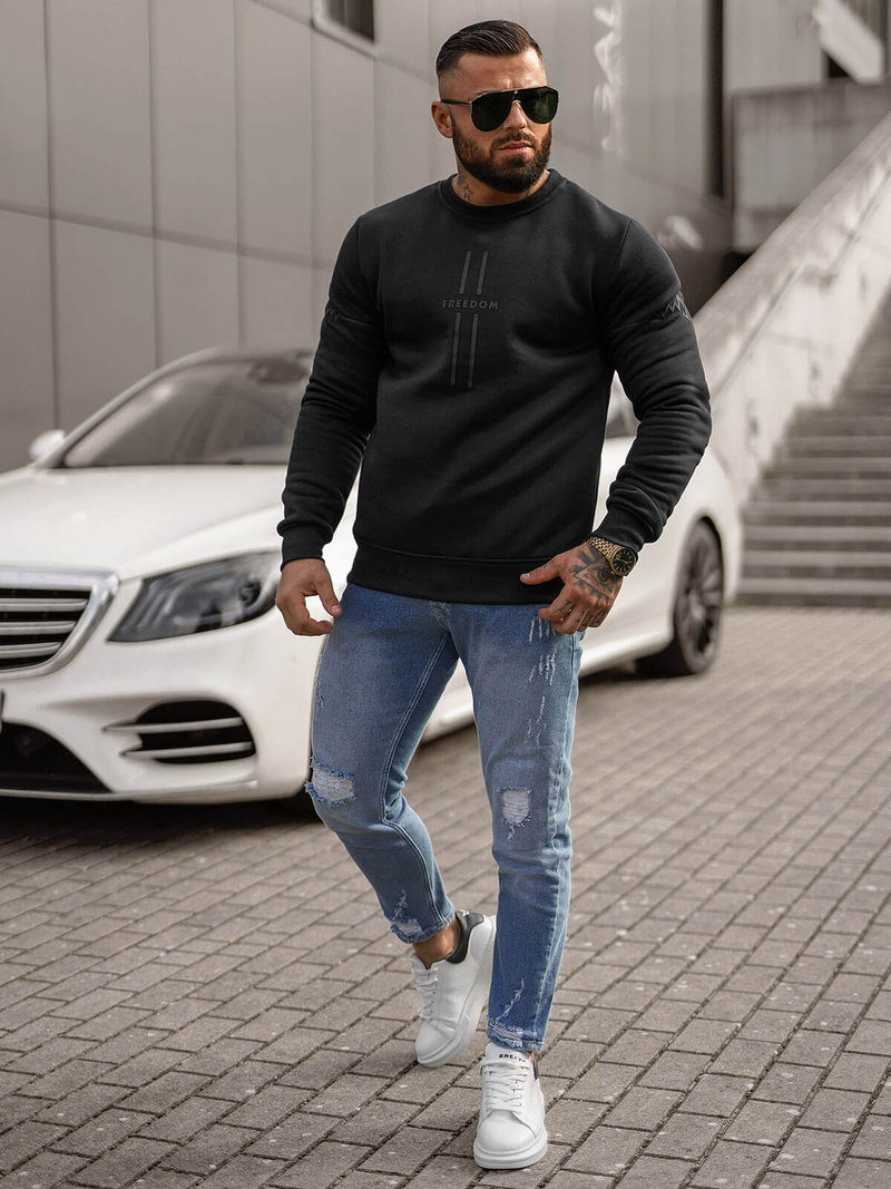 Férfi Melegítő Felső Fekete OZONEE JS/8B1358/3