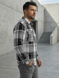 Férfi Ing fekete-fehér OZONEE NB/MC728N/3Z