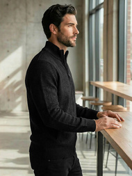 Férfi Pulóver Fekete OZONEE JS/59B3611/3