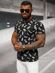 Férfi Póló Fekete OZONEE JS/8T1196/3