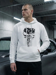 Férfi kapucnis felső fehér OZONEE JS/65B3907/1Z