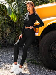 Kétrészes női tréning szett fekete OZONEE O/22060Z