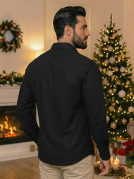 Férfi Ing Fekete OZONEE O/V125Z