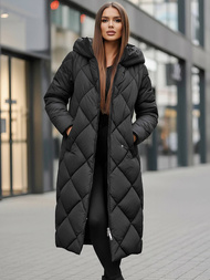 Női téli kabát fekete OZONEE JS/5M3173/392Z