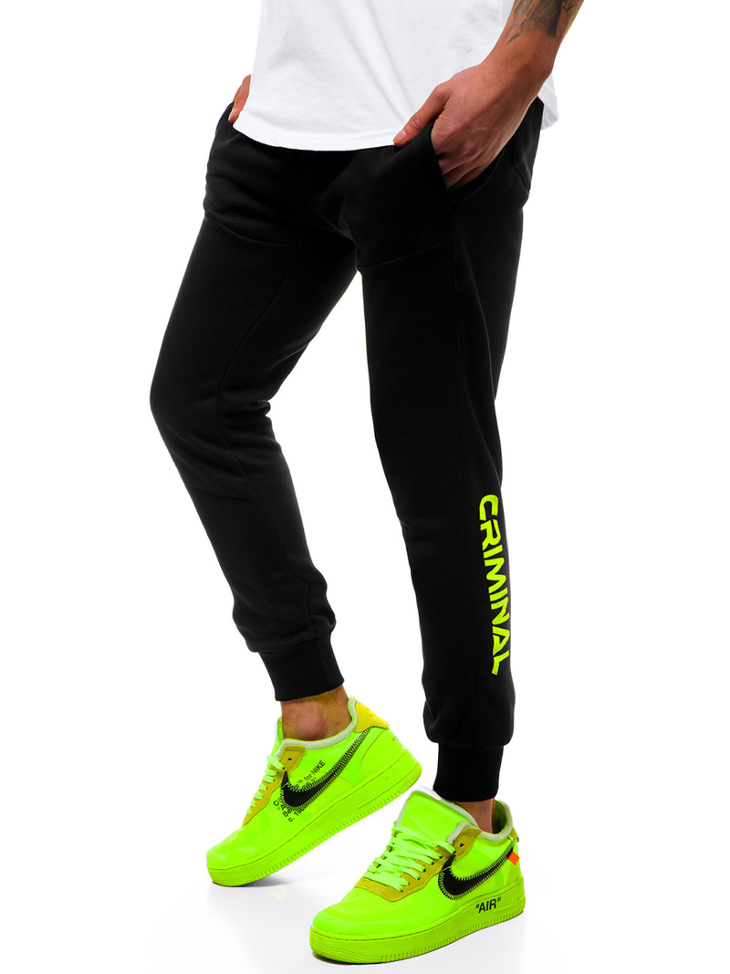 Férfi melegítő nadrág Fekete-Sárga G/11129