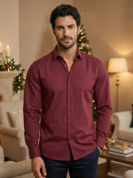 Férfi Ing Bordó OZONEE V/V182Z