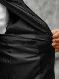 Férfi Steppelt Kabát Fekete OZONEE JS/M2203