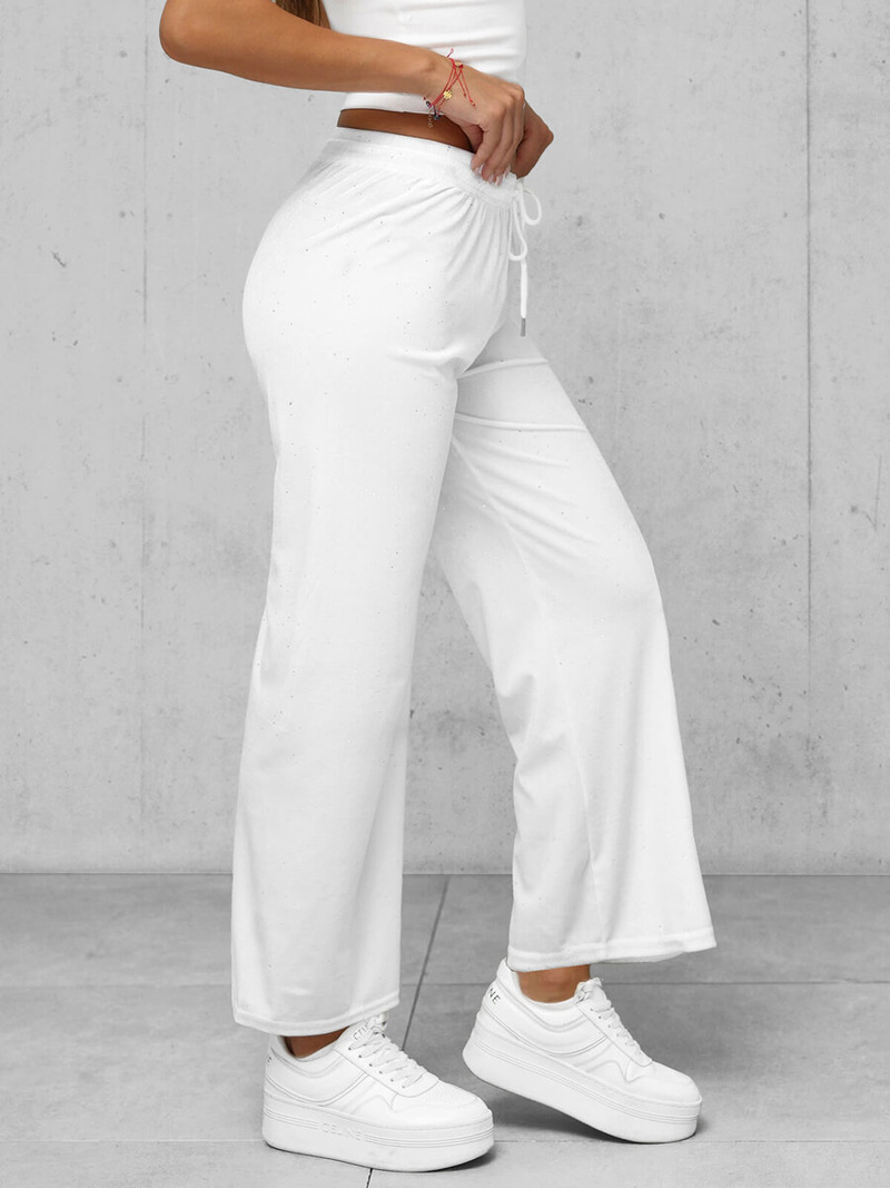 Női velúr nadrágok fehér OZONEE JS/92K519/1